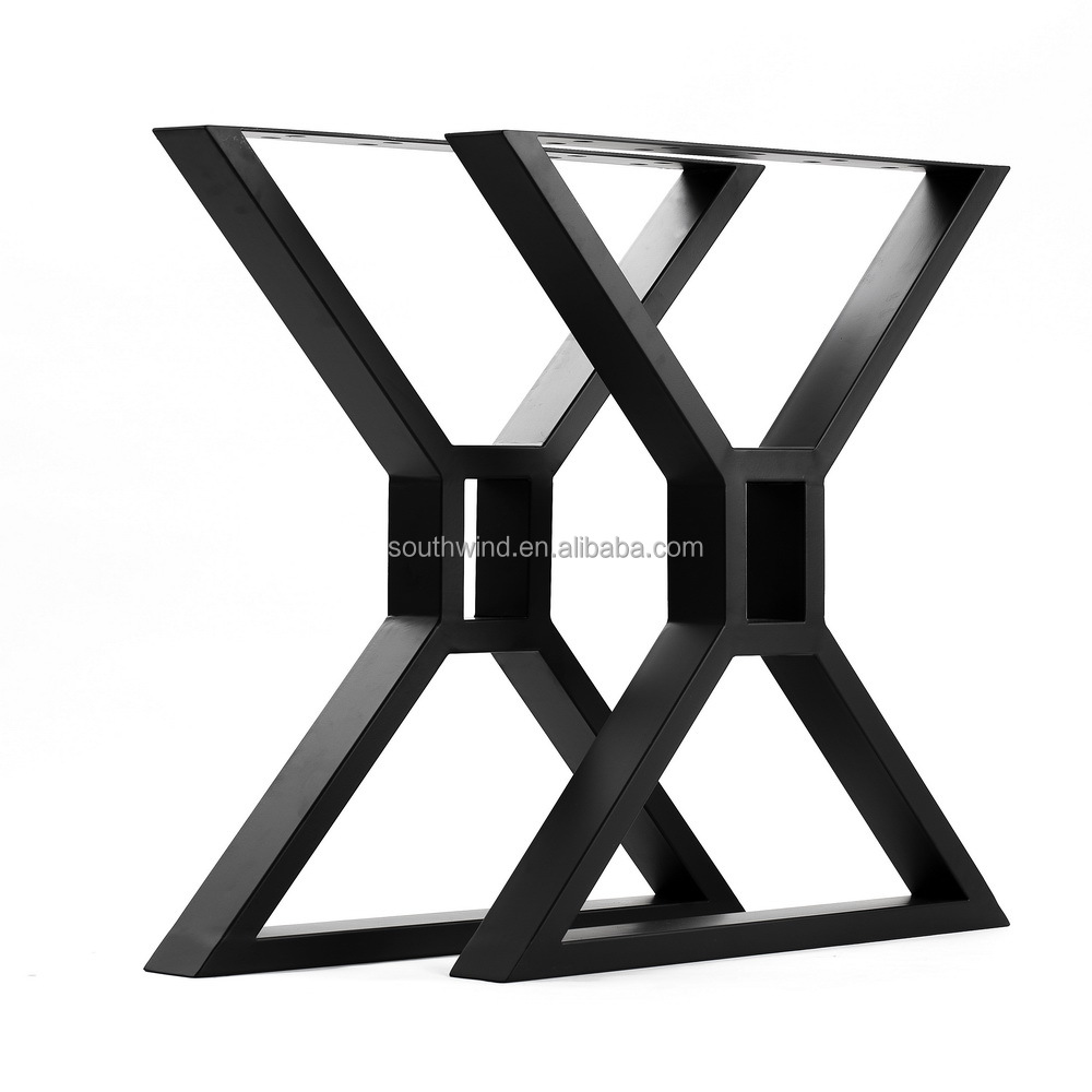 Customized X Shaped Cast Iron Steel Furniture Base for Wrought Metal Bench Coffee Table