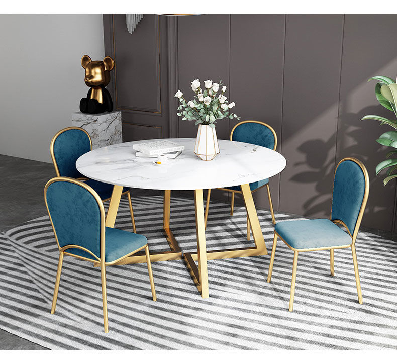 Household Table And Chair Combination Marble Round