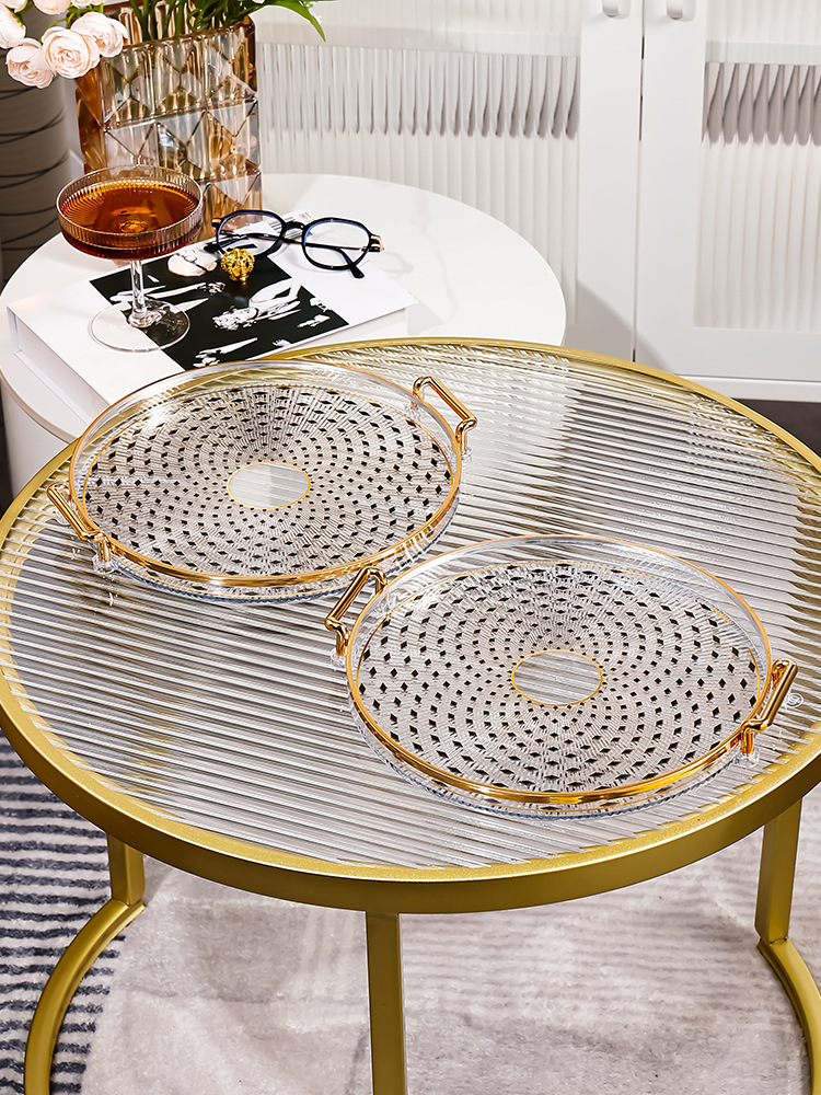 Ceramic Round Tray for Securely Holding Cups Dishes Plates Durable Non-Slip Grip