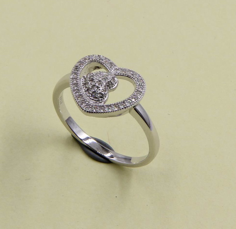 Sparkling 925 Silver Heart Shaped CZ Rings A Touch Of Brilliance Sterling Silver Love Ring Silver Stackable Rings
