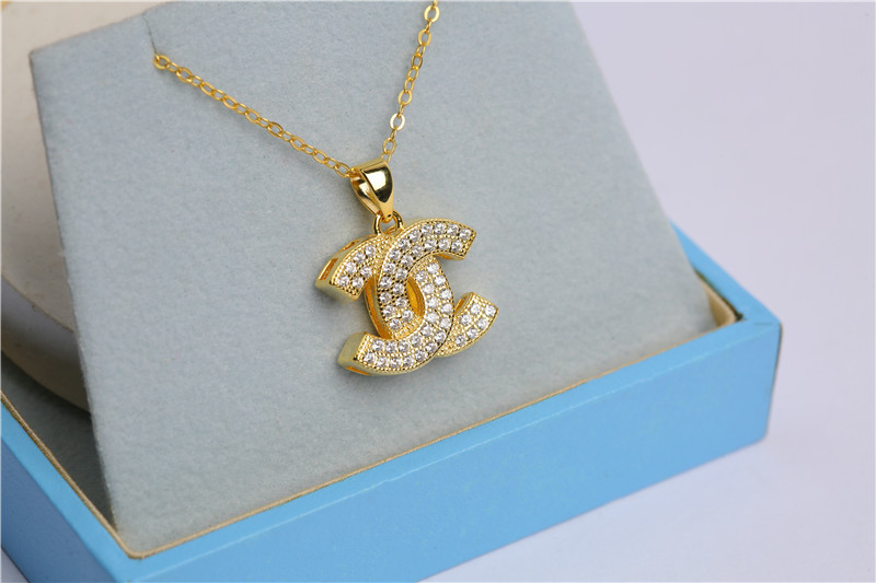 Pendent Long Chain Hip Hop Plated Jewelry Pendant Necklace 18K Gold Plated for Silver + Zircon