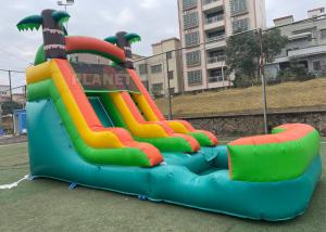China Anti UV Outdoor Adults Commercial Vinyl inflatable water slide rental backyard Tropical inflatable water slide on sale