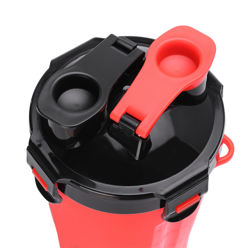 Double Mouthed Tumbler Protein Custom Made Water Bottles red PP+PE