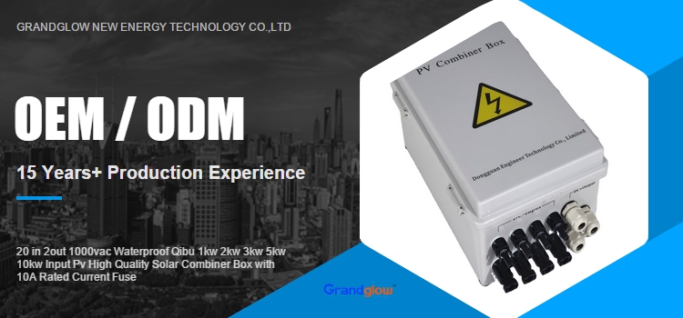20 in 2out 1000vac Waterproof Qibu 1kw 2kw 3kw 5kw 10kw Input Pv High Quality Solar Combiner Box with 10A Rated Current Fuse