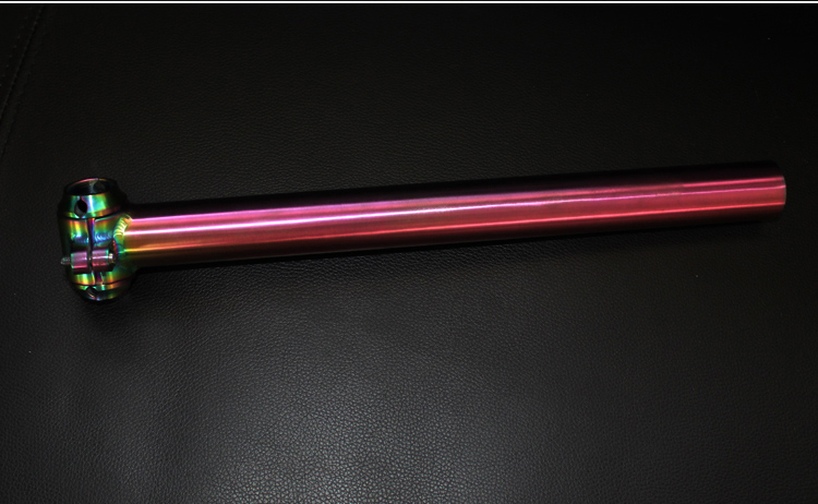 PVD Color Titanium Seatpost Two Bolt To Clamp Saddle Straight Layback Ti3AL2.5V