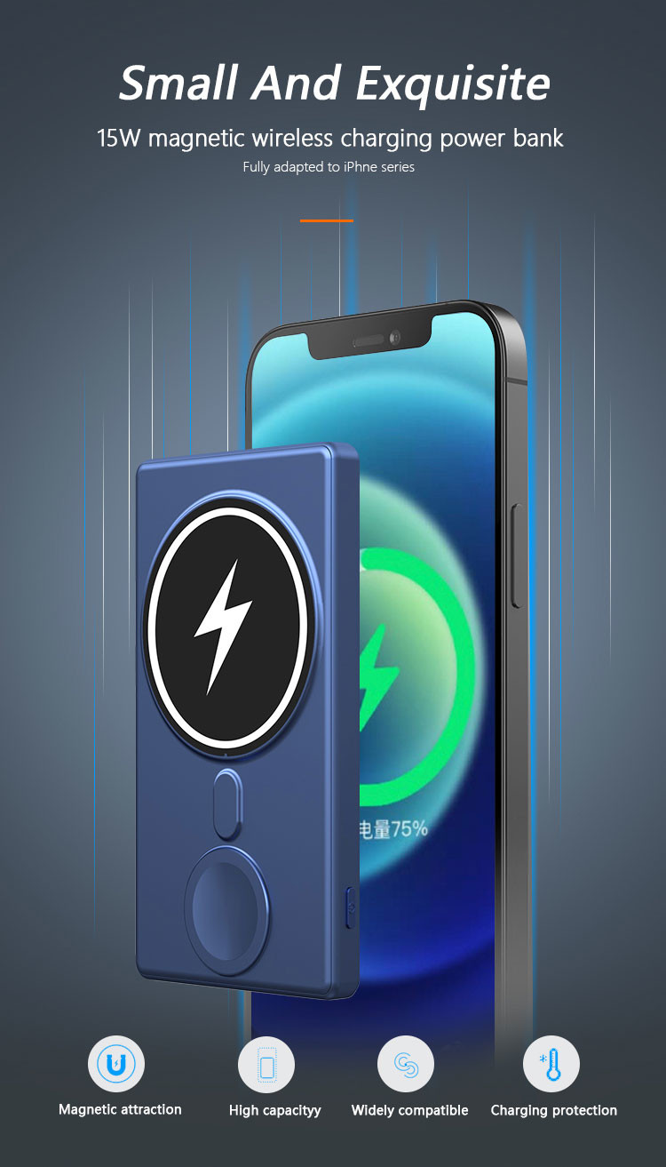 3 In 1 Power Bank 5000mah Qi Portable Wireless Charger For Iwatch