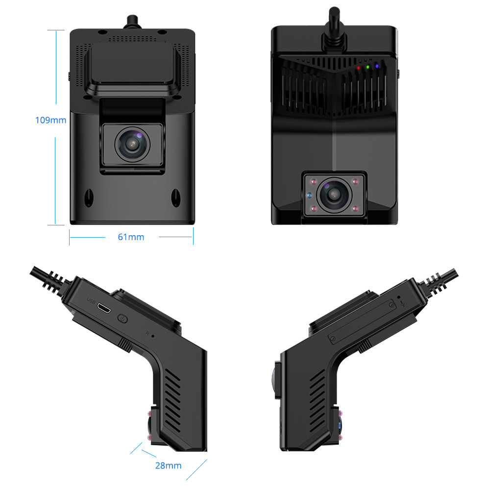 MTK6753 Chip Dual Live 4K GPS Dash Cam For Parked Car Fleet Tracking