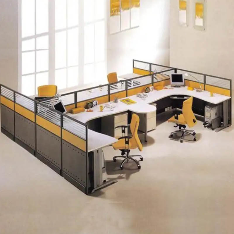 Blue 2 4 6 People Office Arc Workstation Desk Office Furniture