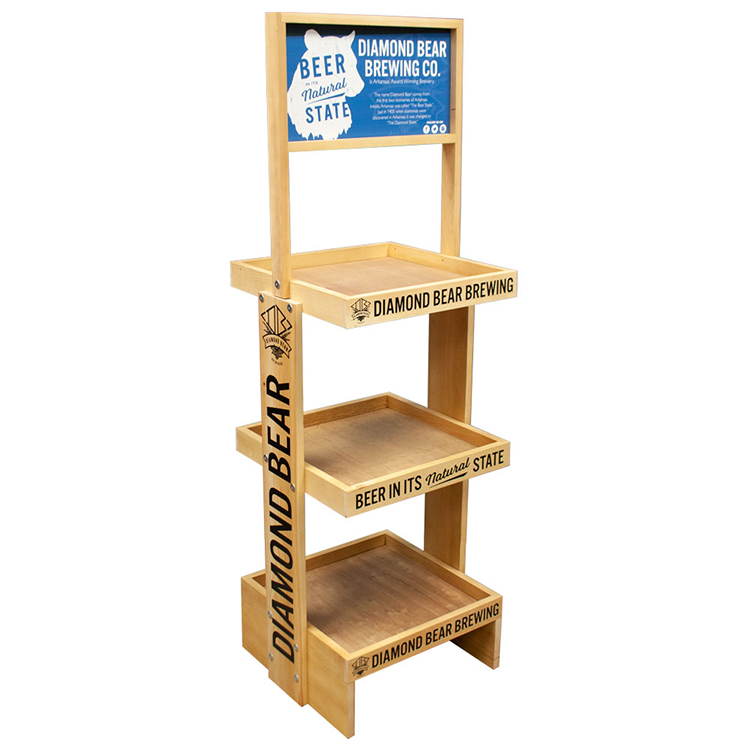 Skin Care Product Wood Display Rack For Facial Cleanser