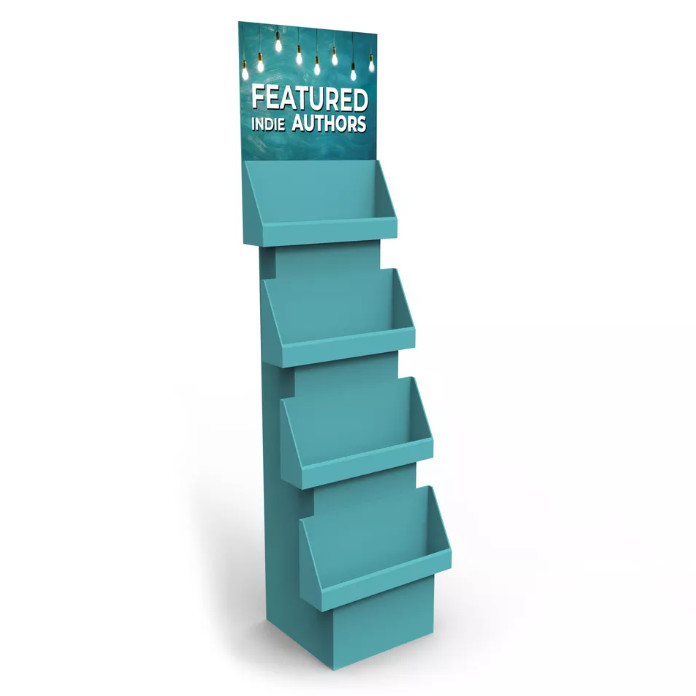 Book Store Custom Cardboard Floor Display Corrugated For Magazine