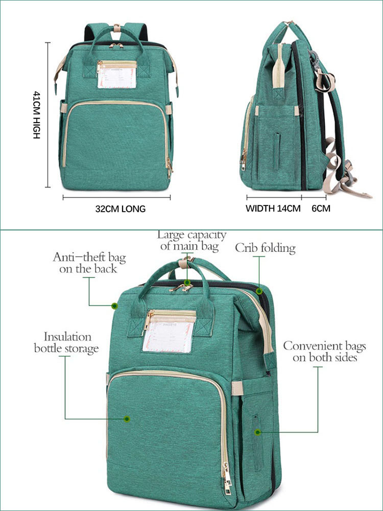 New Baby Diaper Bag Bed Backpack For Mom Maternity Bag For Large Capacity Nursing Bag for Baby Care Upgrade Hooks