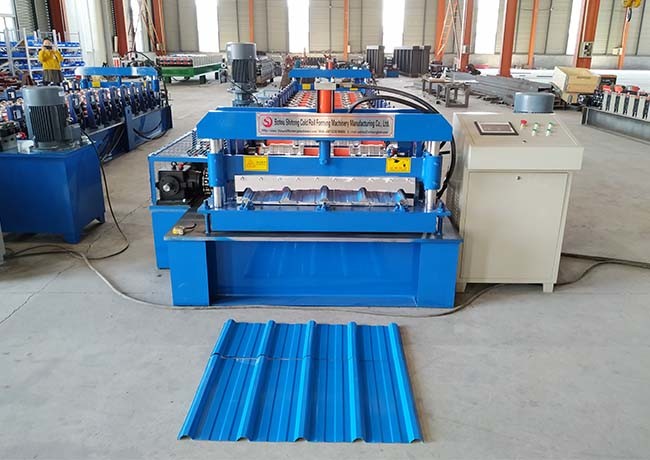 PLC Controlled Roofing Sheet Roll Forming Machine Dimension L7500 * W1600 * H1300 MM