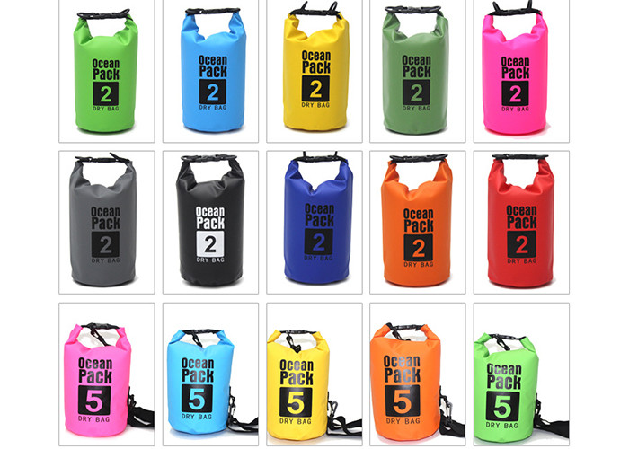Lightweight PVC Waterproof Dry Bag Backpacking Silk Screen Printed