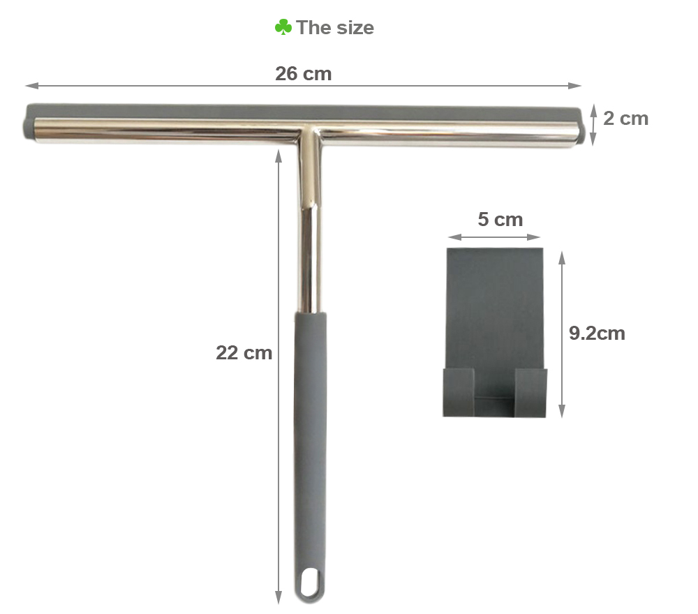 Bathroom Mirror Wiper 304 316 Stainless Steel Mirror and Window wiper Car Squeegee Shower Wiper with Silicone Hook