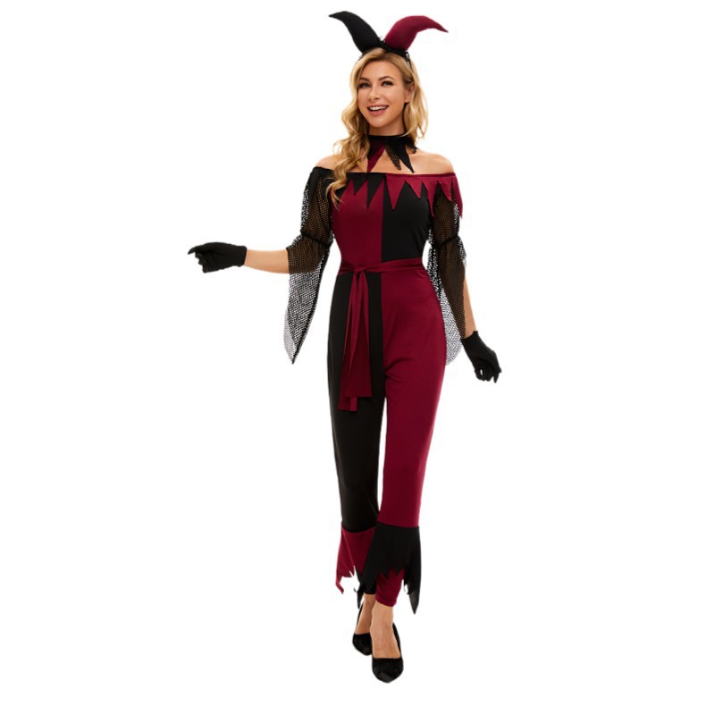 Costumes Type Anime Costumes Ladies Halloween Devil Jester Cosplay Costume for Women