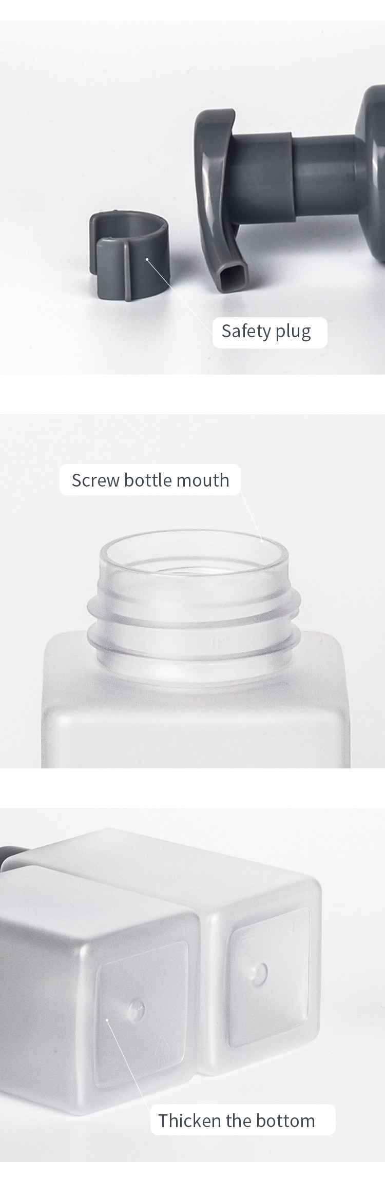 High quality PETG transparent square bottle with lotion foam pump for shampoo