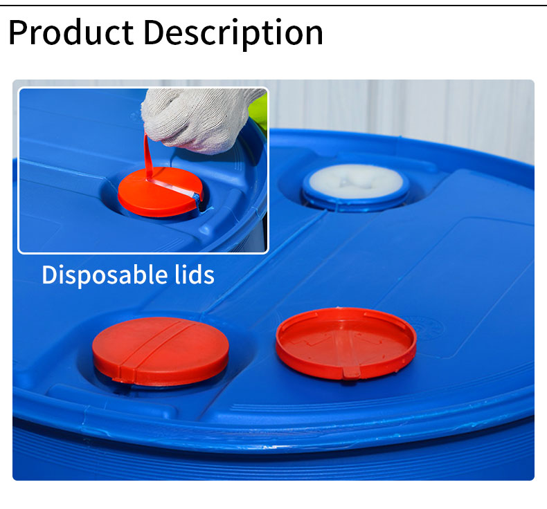 Sealed Oil Blue HDPE 55 Gallon Plastic Drum Screw Cover