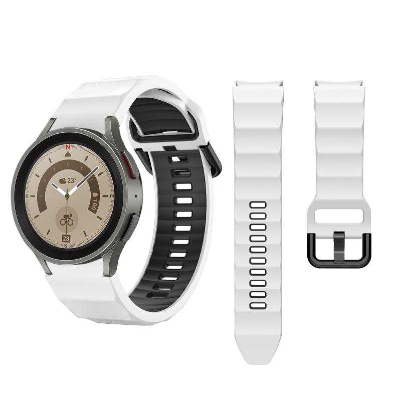 Custom Dual Color Silicone Watchband for Samsung Galaxy Watch 5 Pro