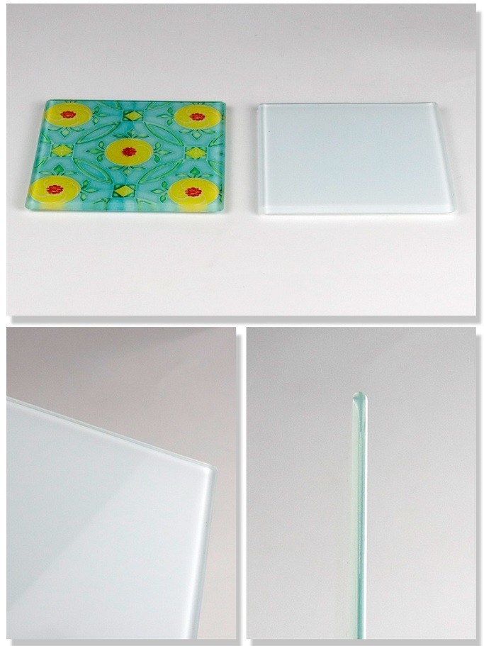 Tempered Glass Square Sublimation Coasters For Sublimation Heat Transfer Printing