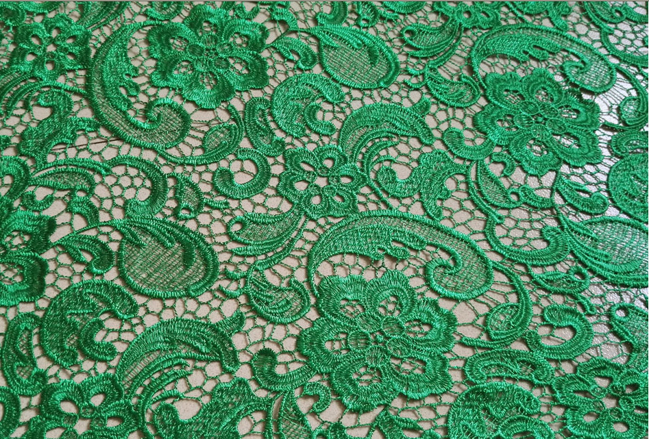 100% Polyester Water Soluble Embroidery Fabric Green Color