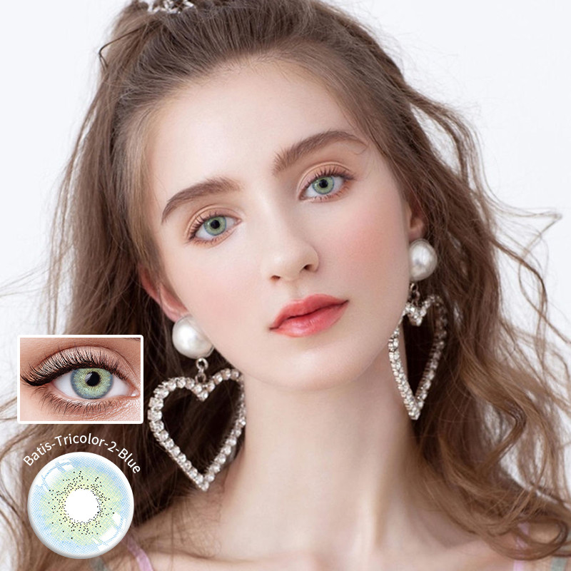 Oem Cosmetic Tricolor Blue Cosplay Contacts Lens 1 Year Without Power PP blister