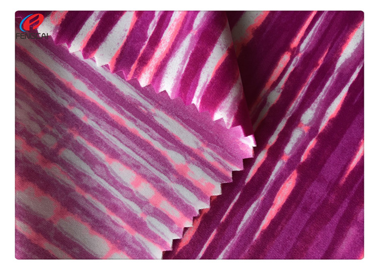 Print 80% Nylon Spandex Knit Fabric Warp Knit For Swimwear Bikini Bra
