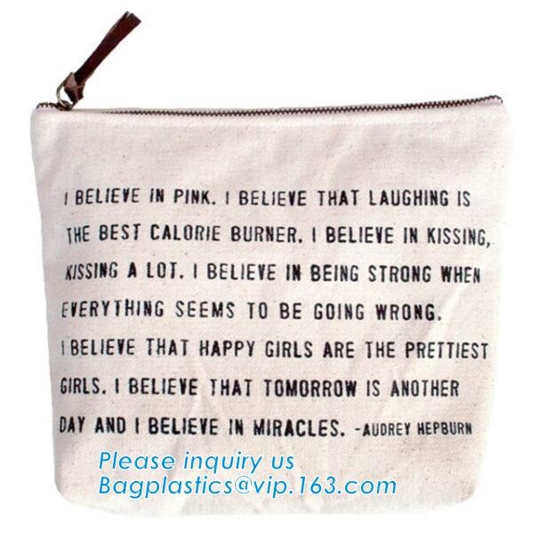 Professional Cosmetic Bag Canvas Zipper Pouch Wholesale, Private Label Makeup Bag, Canvas Bag with Zipper bagplastics