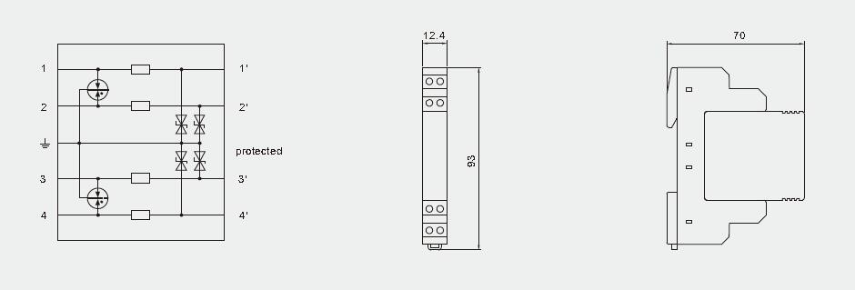 Signal Din Rail SPD Data Surge Protector 24V Surge Arrester For Data Line Protection
