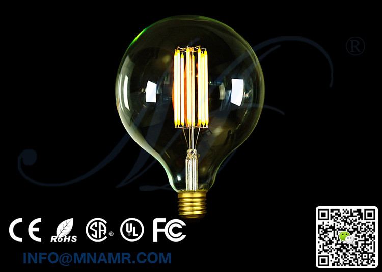 8W 110v-240v 5000k Stark White Led Filament Bulb Replace 50w Equal Incandescent Light Bulbs