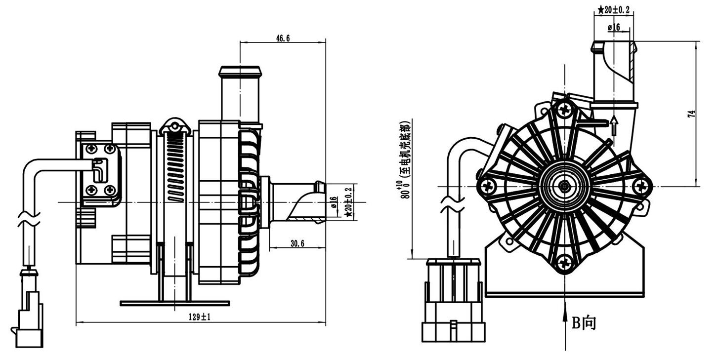 CAN Electric Coolant Brushless DC Motor Water Pump Turbocharger Intercooler Pump