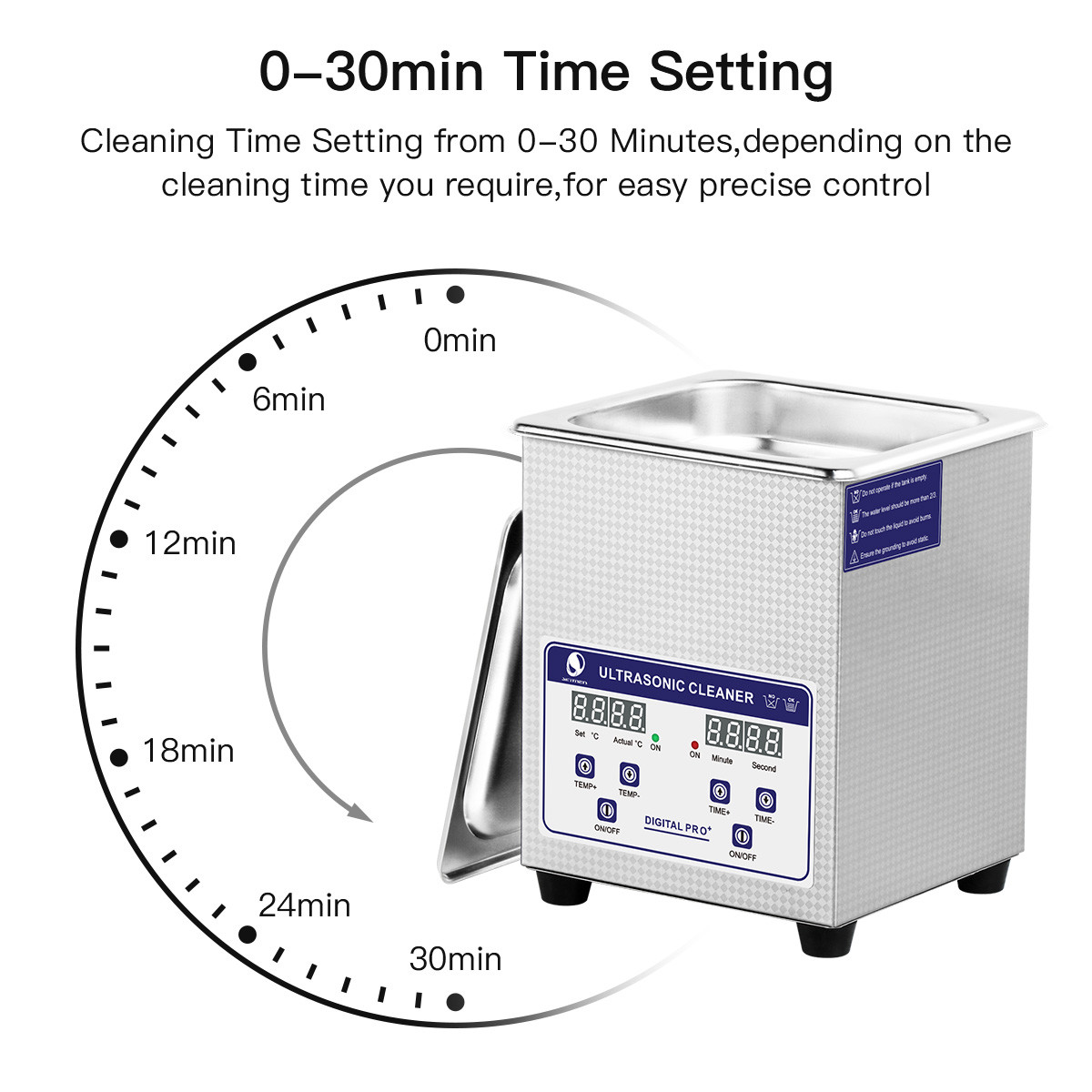 Skymen 2l 40khz 80w benchtop ultrasonic cleaner with digital timer & heater