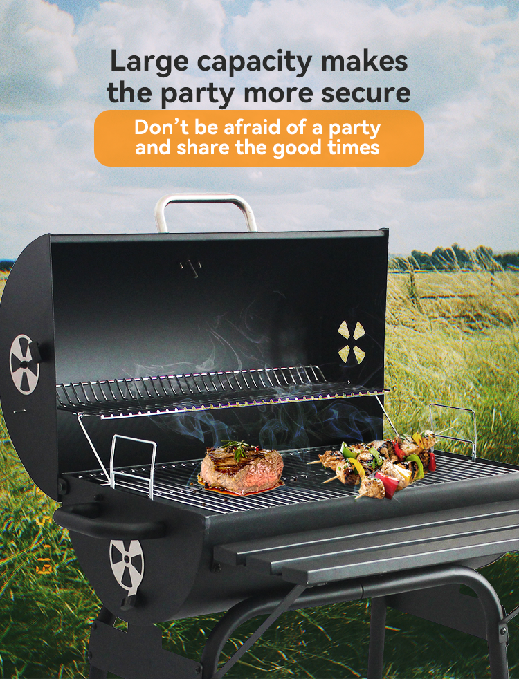 High Pressure Protection Device and Smoke Extractor Equipped 23kg Charcoal BBQ Grill