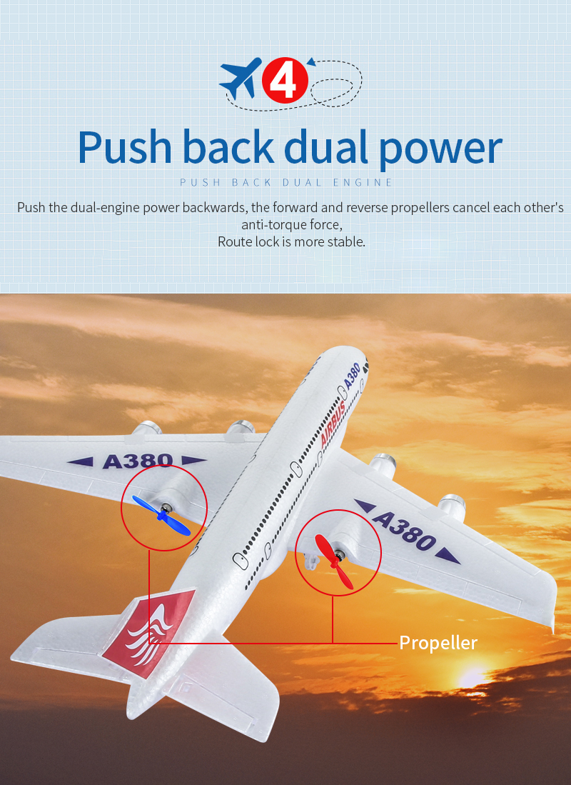 Features Auto Return 2.4 G Durable Styrofoam Airplane 70g Remote Control Model Toy Helicopter A380 Rc Aircraft Plane 110m Box
