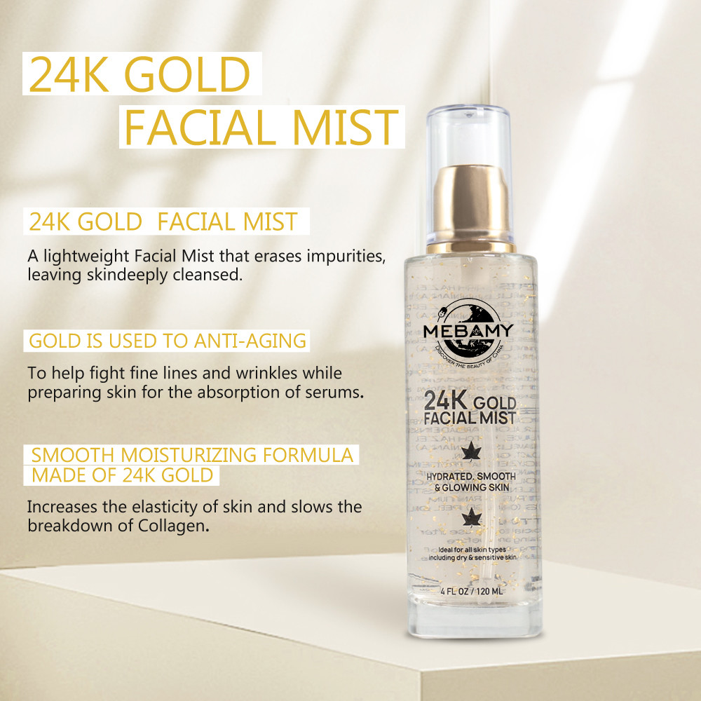 Hyaluronic Acid 24K Gold Vegan Facial Mist Spray For All Skin Types