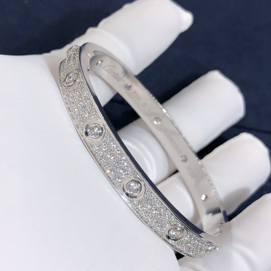 Popular Beautiful Gorgeous Factory Made 18k Car Tier Yellow/White/Rose Gold And Natural Diamonds LOVE Bracelet