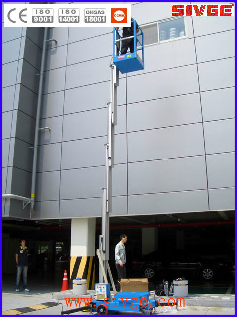 Electrical Aluminum Work Platform 8m Working Height For Indoor / Outdoor Aerial Works