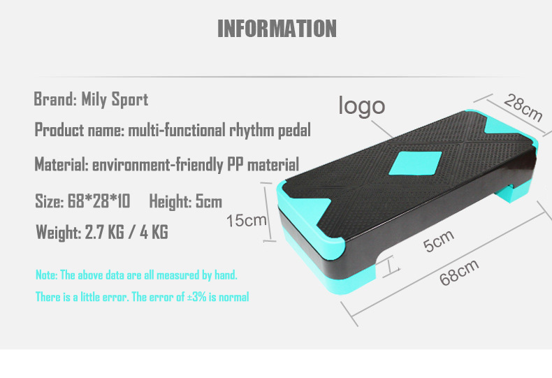Durable Adjustable Aerobic Step Fitness Platform 100cm 3 Level Bench Workout
