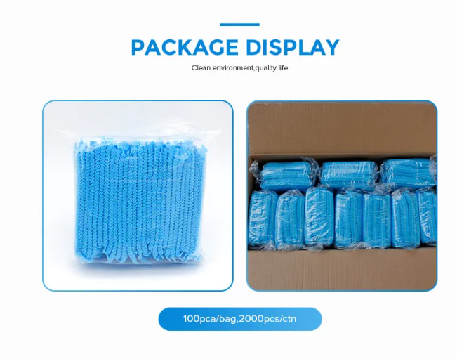 14gsm Head Cap Non Woven Disposable Bouffant Cap With Elastic Band 18in 19in