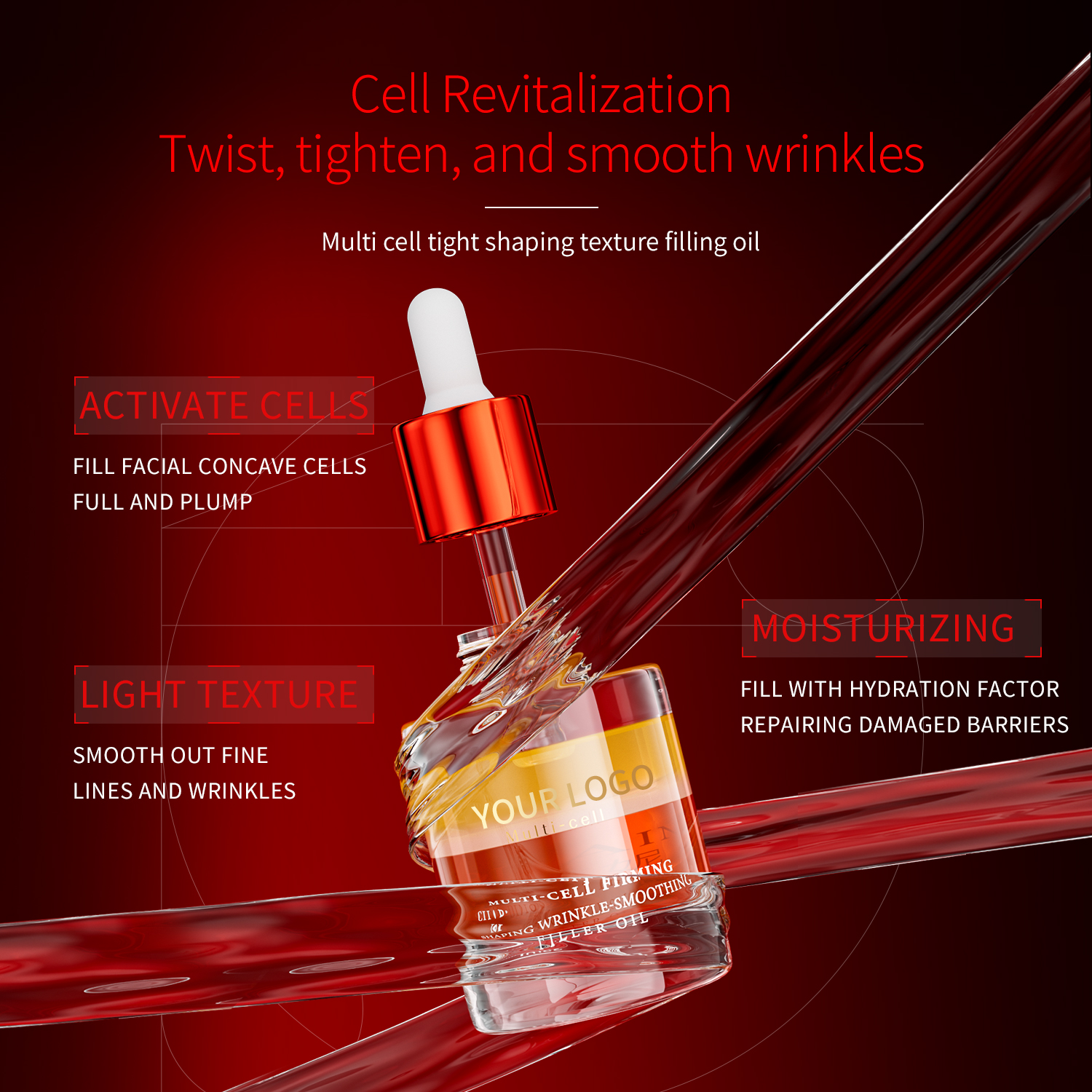 High Quality Essential Oil Multiple Cell Lines Concentrated Essence Oil Firming Anti Wrinkle Facial Care