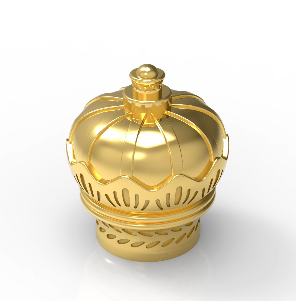 Gold Color New Design Perfume Bottle Cap Crown Shape Zamak Material