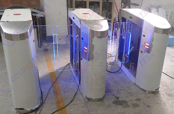 Speed Two Lane Half Height Turnstiles Retractable Input Barrier Gate