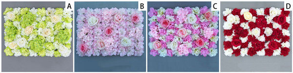 40*60cm Silk Fabric Coloful Artificial Rose Flower Wall Vertical Garden Handmade Real Touch