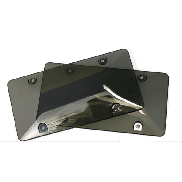 YK-LPF800A1 unbreakable USA License Plate Frame shield Plastic clear Smoke Car License Plate Frame Covers with screws