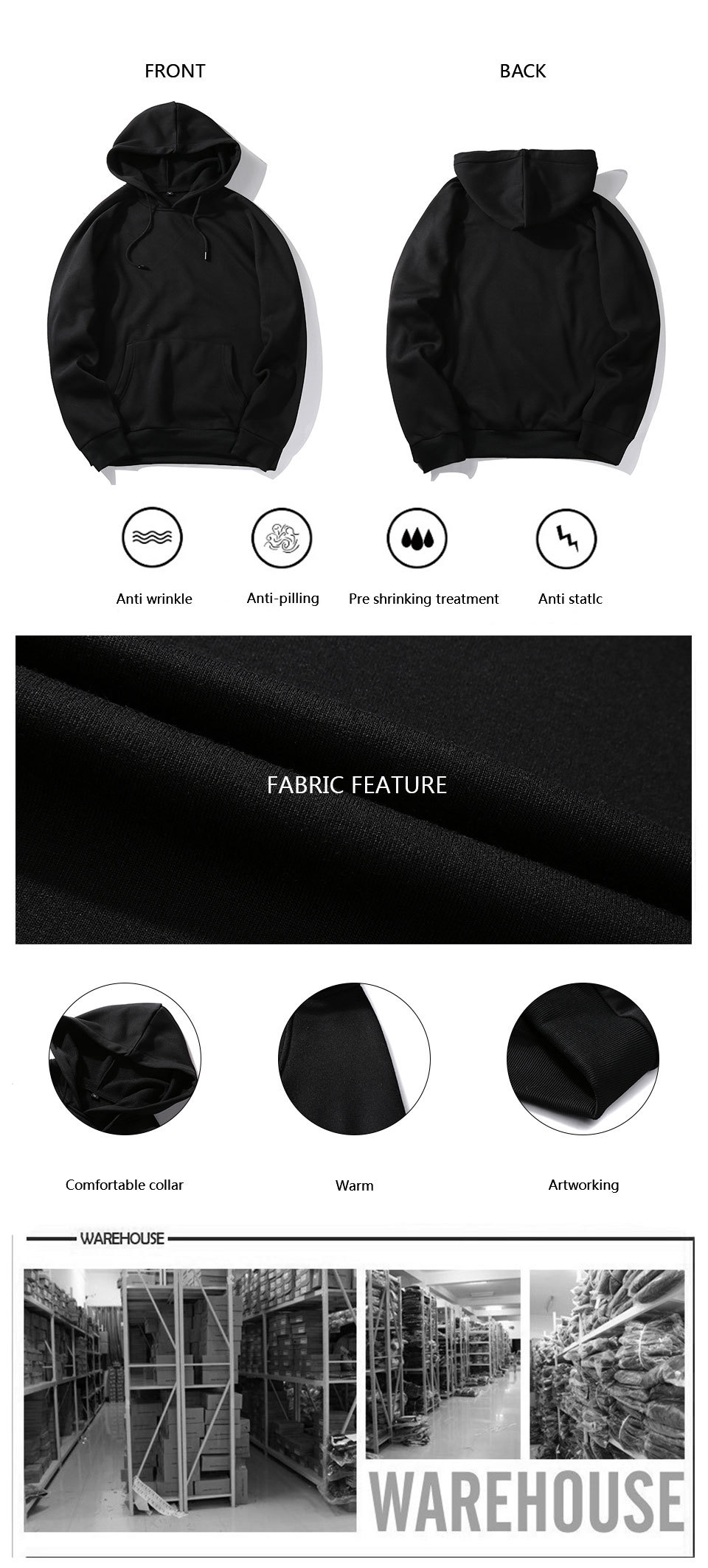 Men Custom American Size Plain Oversized Pullover Sweatshirt Blank Jumper Hoodies