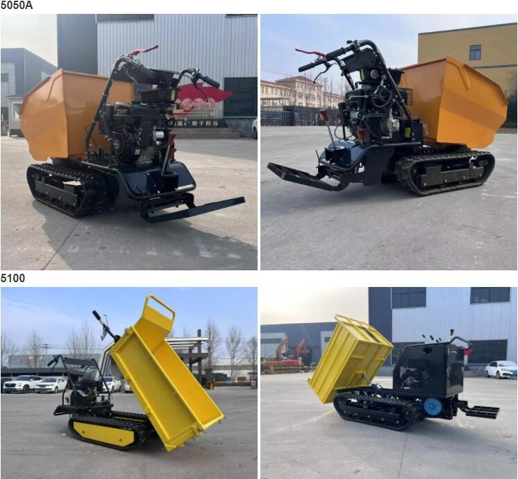 Single cylinder Rubber Track Mini Crawler Dumper 300kg 500kg 1000kg