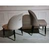 Buy cheap Exquisite Rhombus Patterned Dining Room Chairs Leather Cover Iron Frame from wholesalers