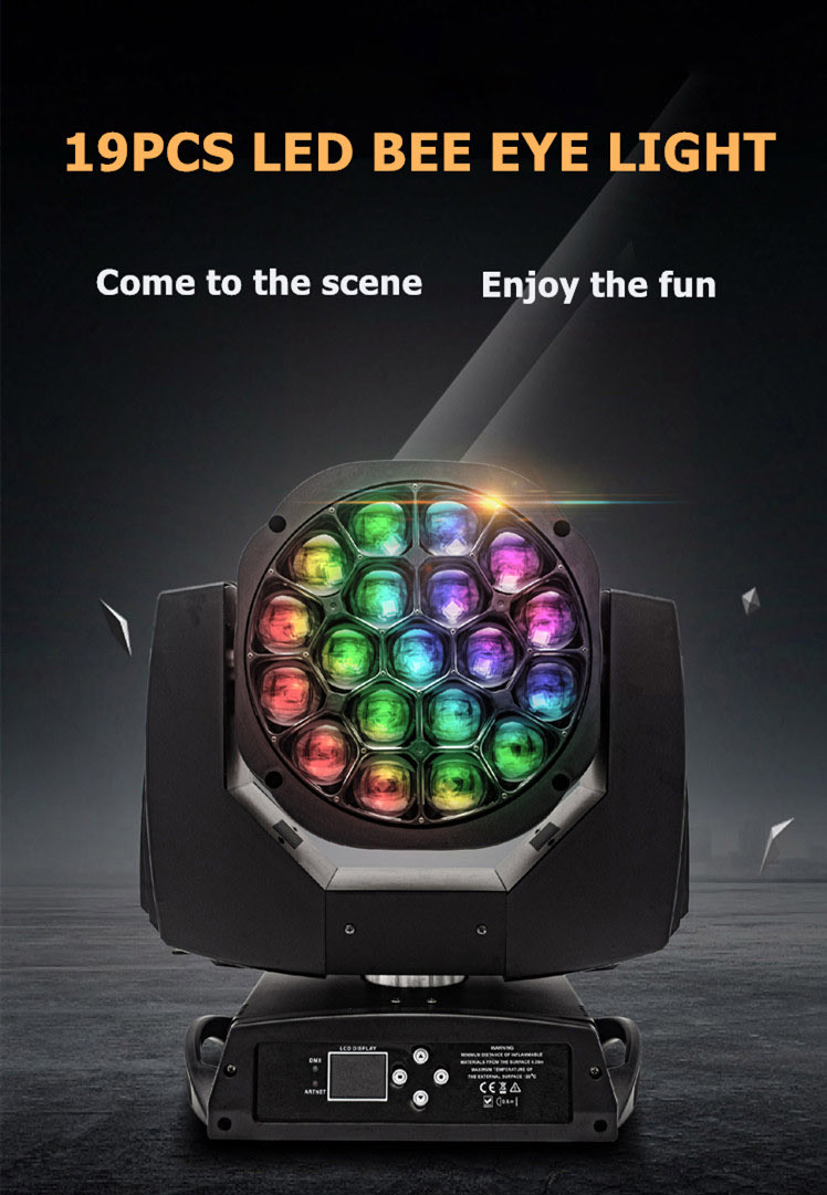 19pcs*15W Bee Eye Moving Head Light , Stage LED Zoom Moving Head Light