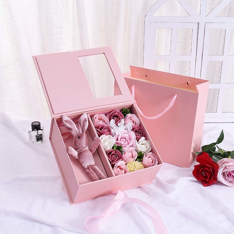 Book Shaped Valentine's Day Gift Bag Window Packaging New Year Decorations Box