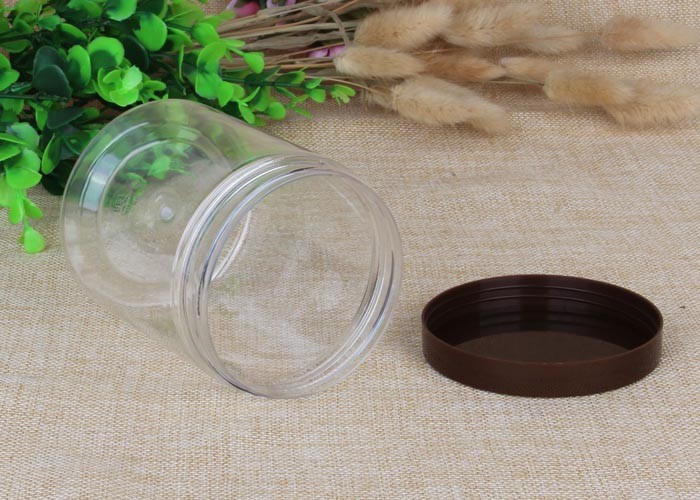 Screw Lid Plastic Bottle Clear Plastic Cylinder Coffee Tea Sugar Canister Sets
