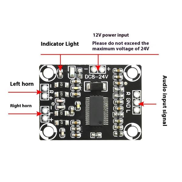 CA-3110 Class D Amplifier Board 2x15W 8-24V DC Stereo Module